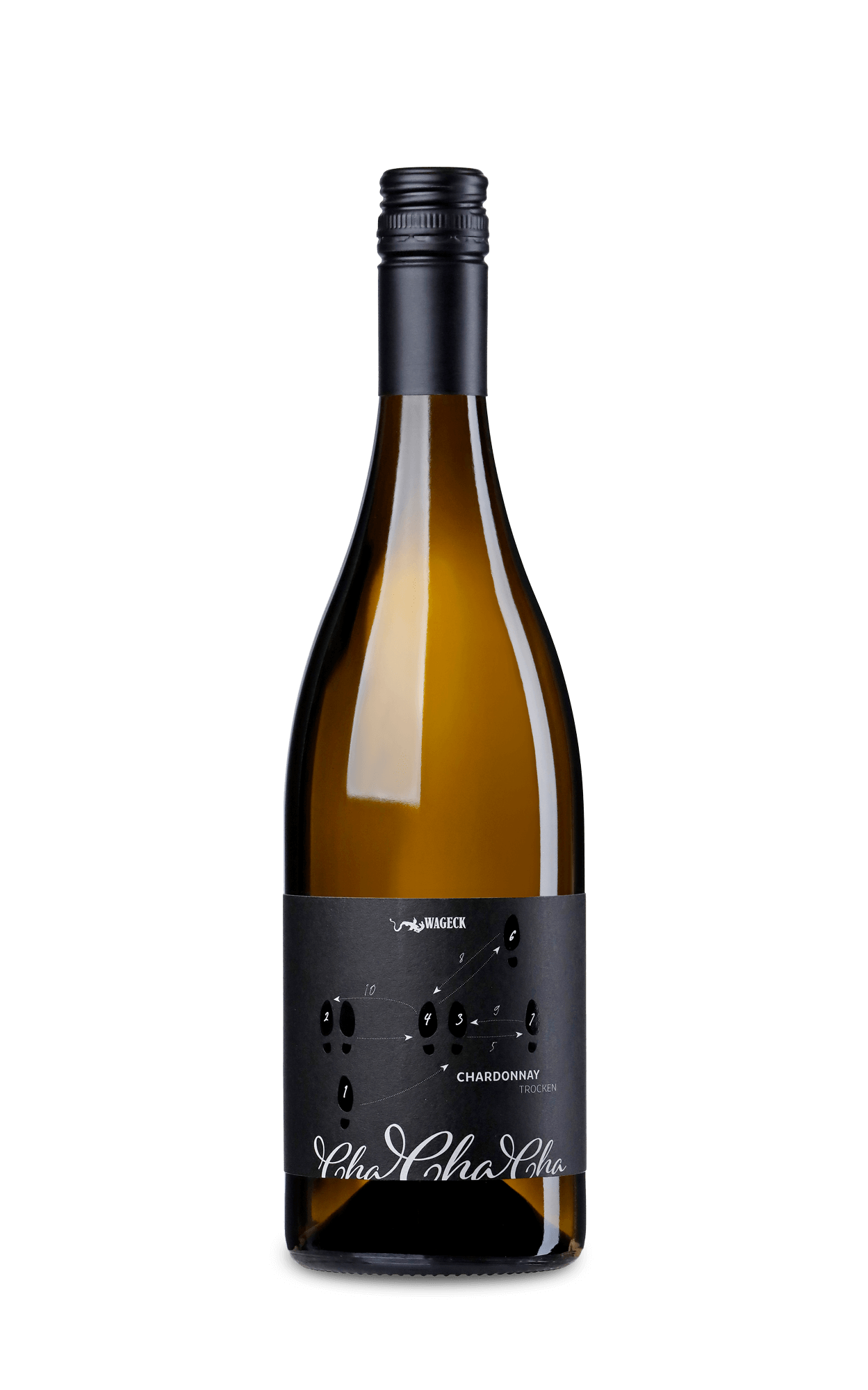 Eine Flasche ChaChaCha Chardonnay von Wageck Weine